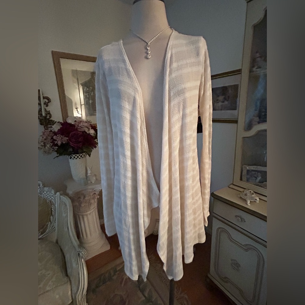 Volcom NWT C:4217 Elegant Cream Open-Front Cardigan Size XL